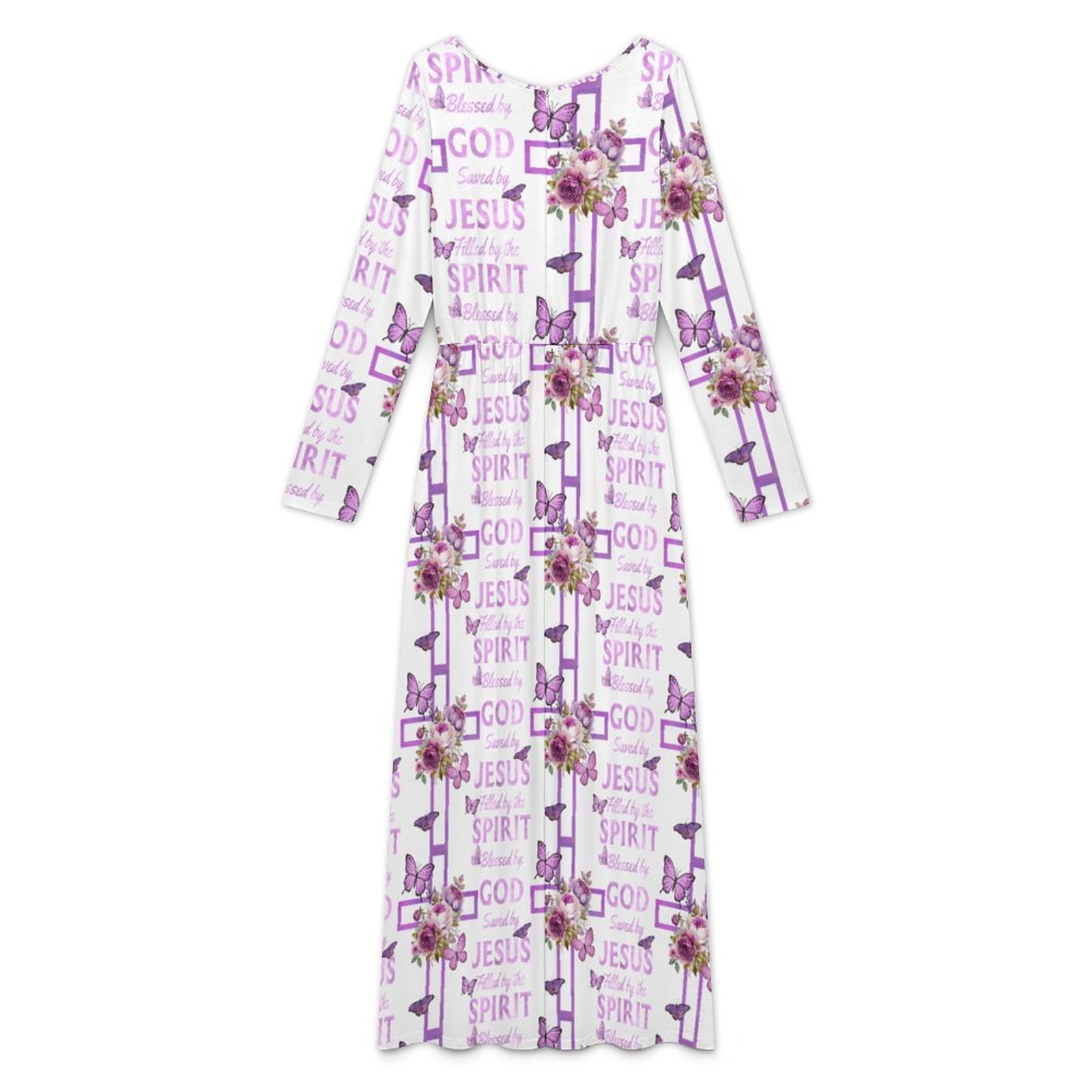 Long sleeved jumpsuit Women's Round Neck Long Sleeve Dress - Image 2