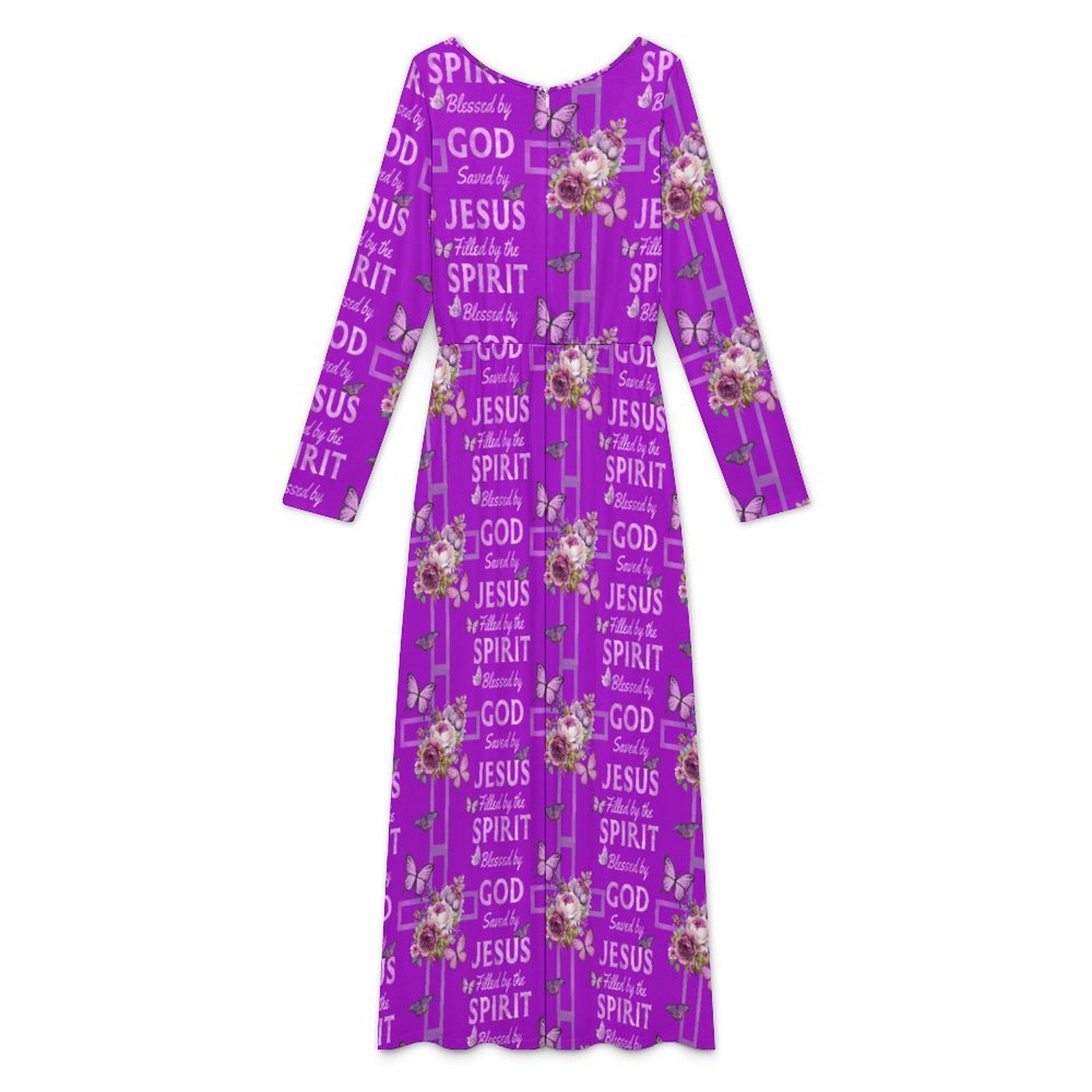 Long sleeved jumpsuit Women's Round Neck Long Sleeve Dress - Image 2