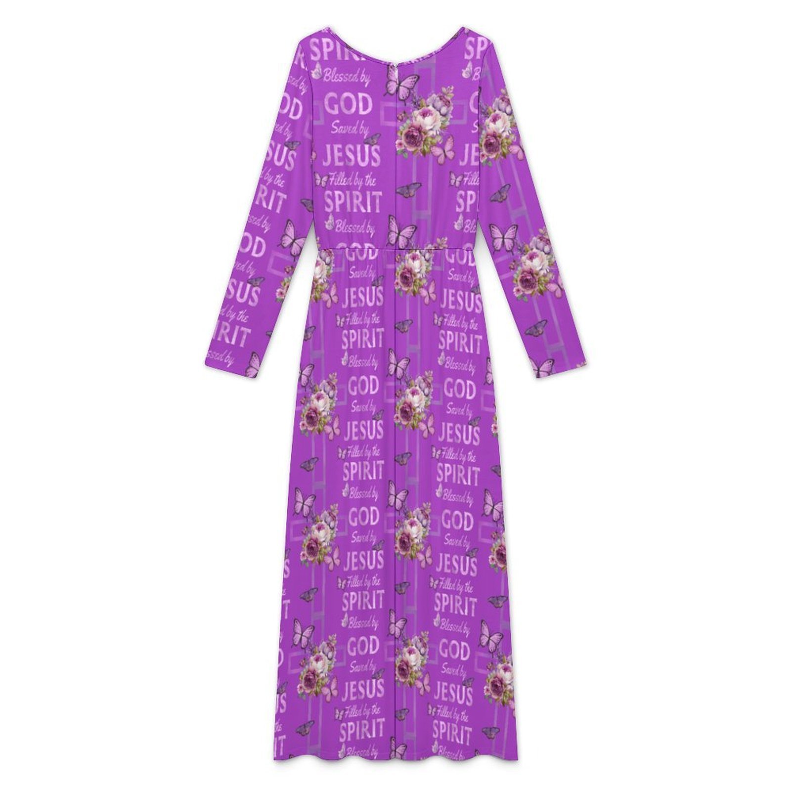 Long sleeved jumpsuit Women's Round Neck Long Sleeve Dress - Image 2