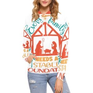 Women’s All-Over Print Christian Hoodie Faith-filled comfort. Spirit-led style.