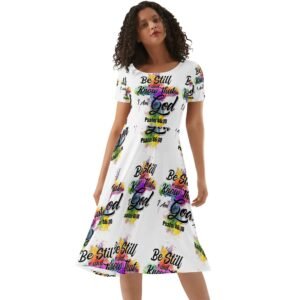 Faith-Filled Elegance – Short Sleeve Ruffle Dress for Worship & Witness