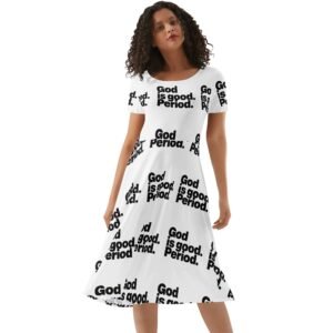 Faith-Filled Elegance – Short Sleeve Ruffle Dress for Worship & Witness