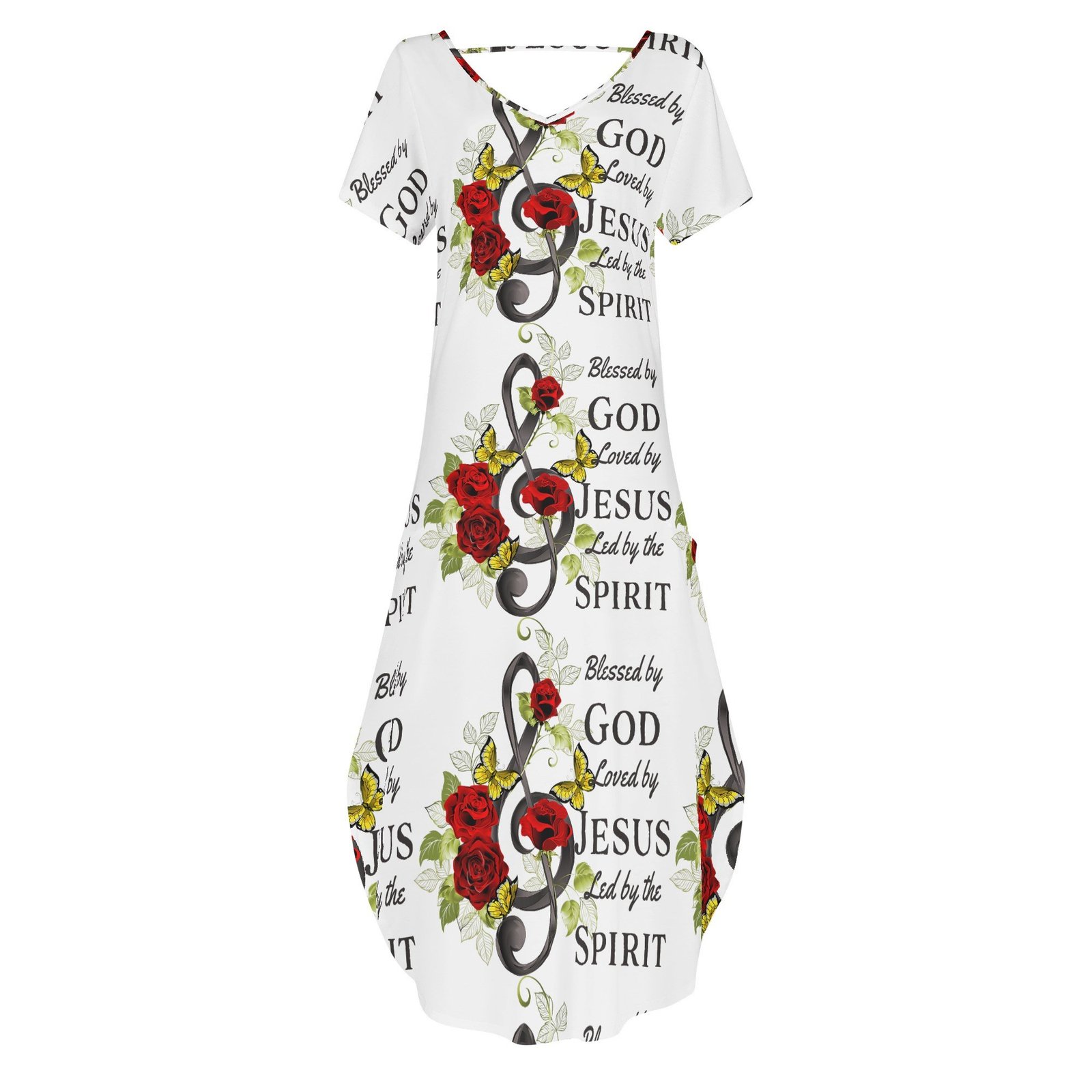 Women’s Long Draped Dress – Short Sleeve Elegance for Worship & Witness - Image 4