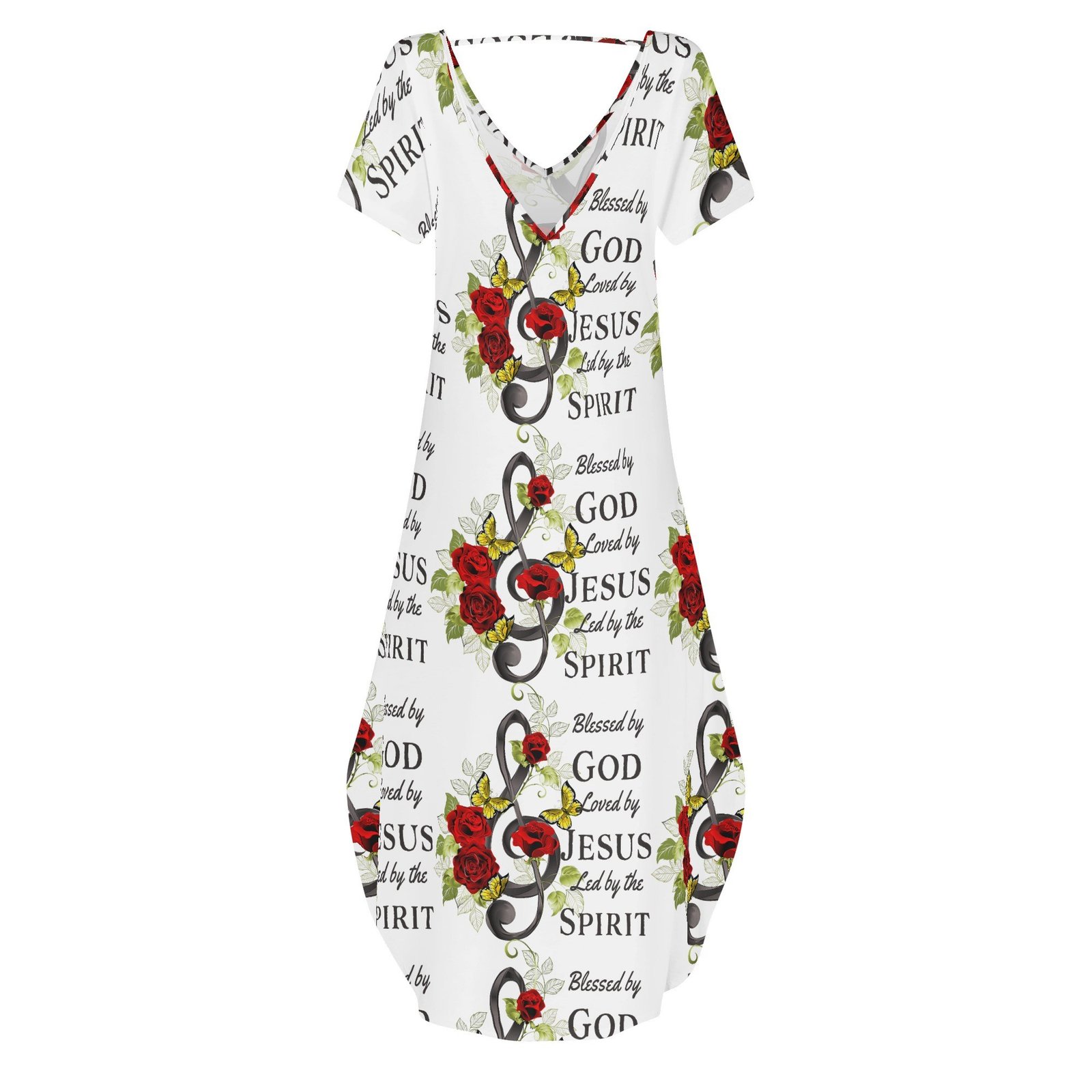 Women’s Long Draped Dress – Short Sleeve Elegance for Worship & Witness - Image 5