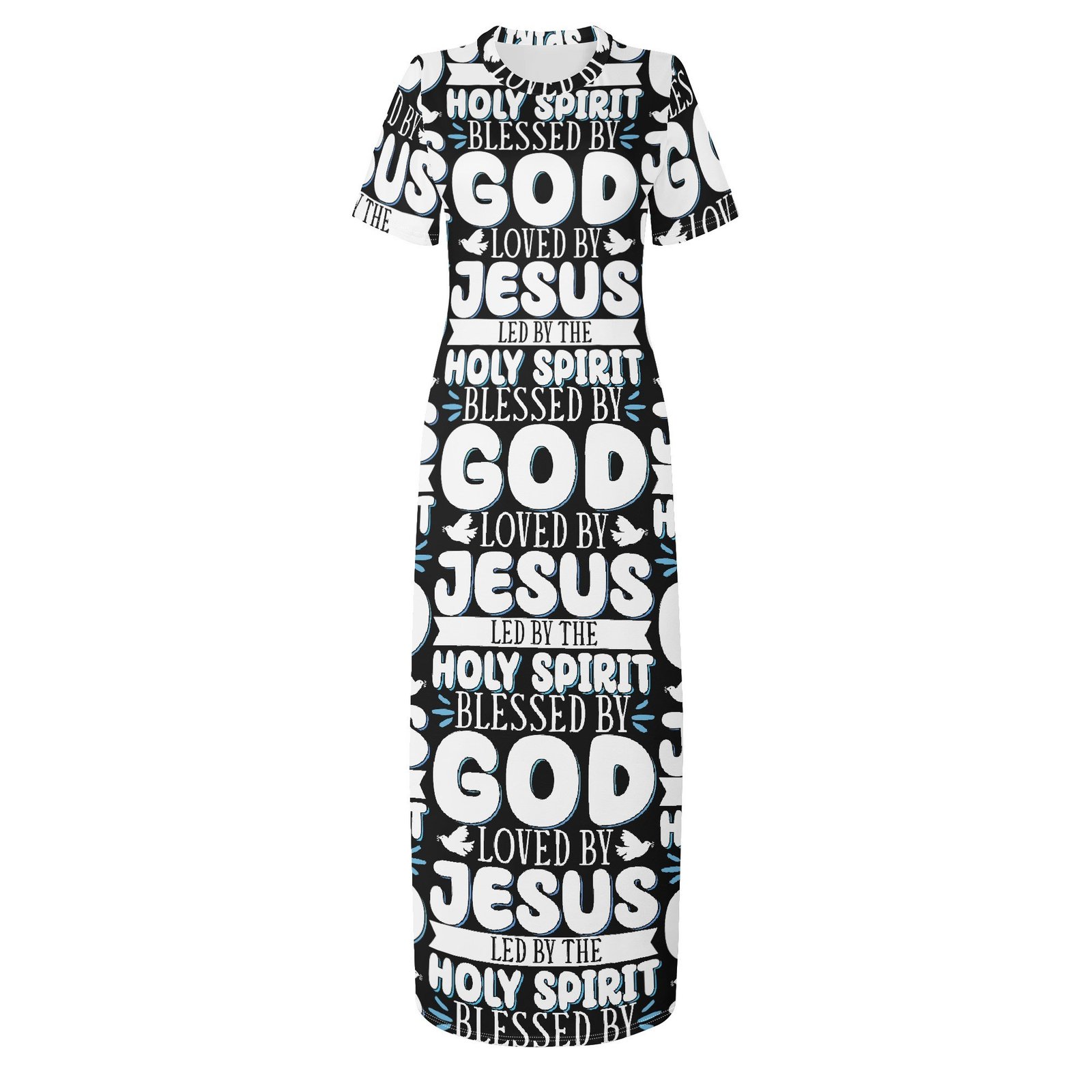 ✨ Women's Short Sleeve Midi Dress – Casual, All-Over Print, Faith-Inspired Comfort - Image 3