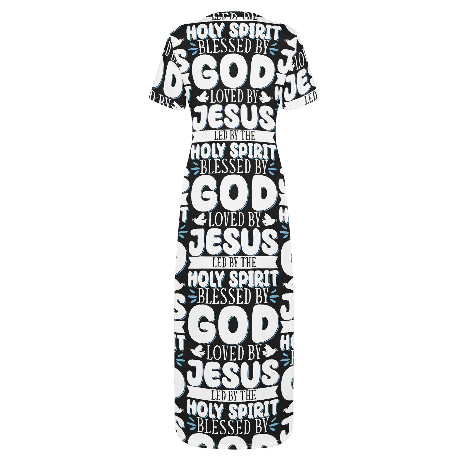 ✨ Women's Short Sleeve Midi Dress – Casual, All-Over Print, Faith-Inspired Comfort - Image 4