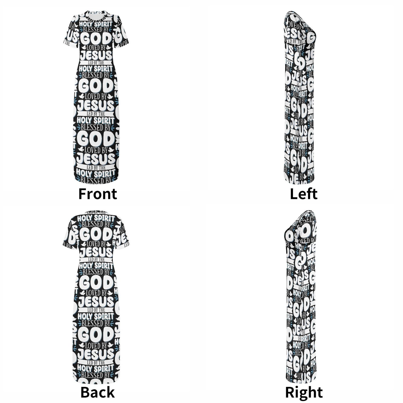 ✨ Women's Short Sleeve Midi Dress – Casual, All-Over Print, Faith-Inspired Comfort - Image 7