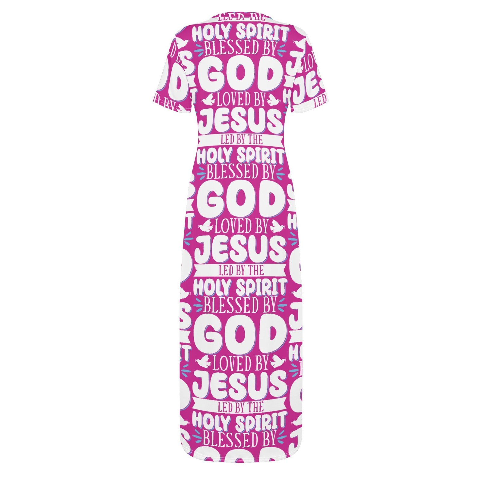 ✨ Women's Short Sleeve Midi Dress – Casual, All-Over Print, Faith-Inspired Comfort - Image 4