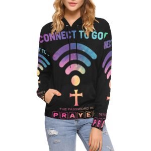 Women’s All-Over Print Christian Hoodie Faith-filled comfort. Spirit-led style.