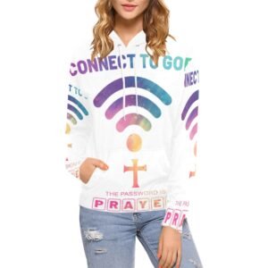 Women’s All-Over Print Christian Hoodie Faith-filled comfort. Spirit-led style.