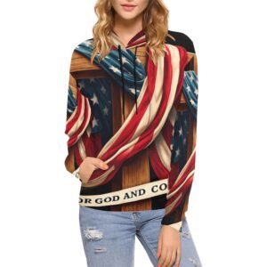 Women’s All-Over Print Christian Hoodie Faith-filled comfort. Spirit-led style.