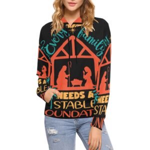 Women’s All-Over Print Christian Hoodie Faith-filled comfort. Spirit-led style.