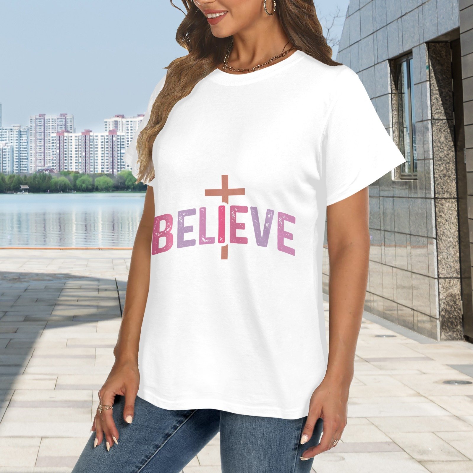 Women's Crewneck Short Sleeve T-Shirt - Image 2