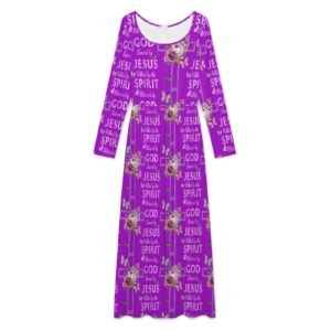 Long sleeved jumpsuit Women's Round Neck Long Sleeve Dress