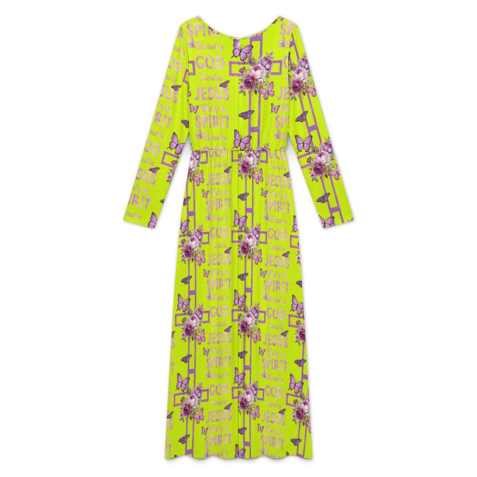 Long sleeved jumpsuit Women's Round Neck Long Sleeve Dress - Image 2