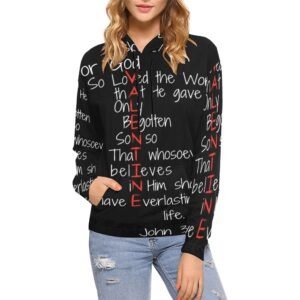 Women’s All-Over Print Christian Hoodie Faith-filled comfort. Spirit-led style.