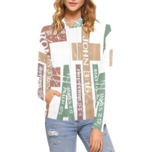 Women’s All-Over Print Christian Hoodie Faith-filled comfort. Spirit-led style.