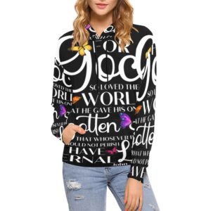Women’s All-Over Print Christian Hoodie Faith-filled comfort. Spirit-led style.