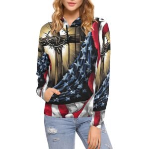 Women’s All-Over Print Christian Hoodie Faith-filled comfort. Spirit-led style.