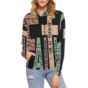 Women’s All-Over Print Christian Hoodie Faith-filled comfort. Spirit-led style.