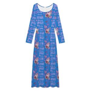 Long sleeved jumpsuit Women's Round Neck Long Sleeve Dress